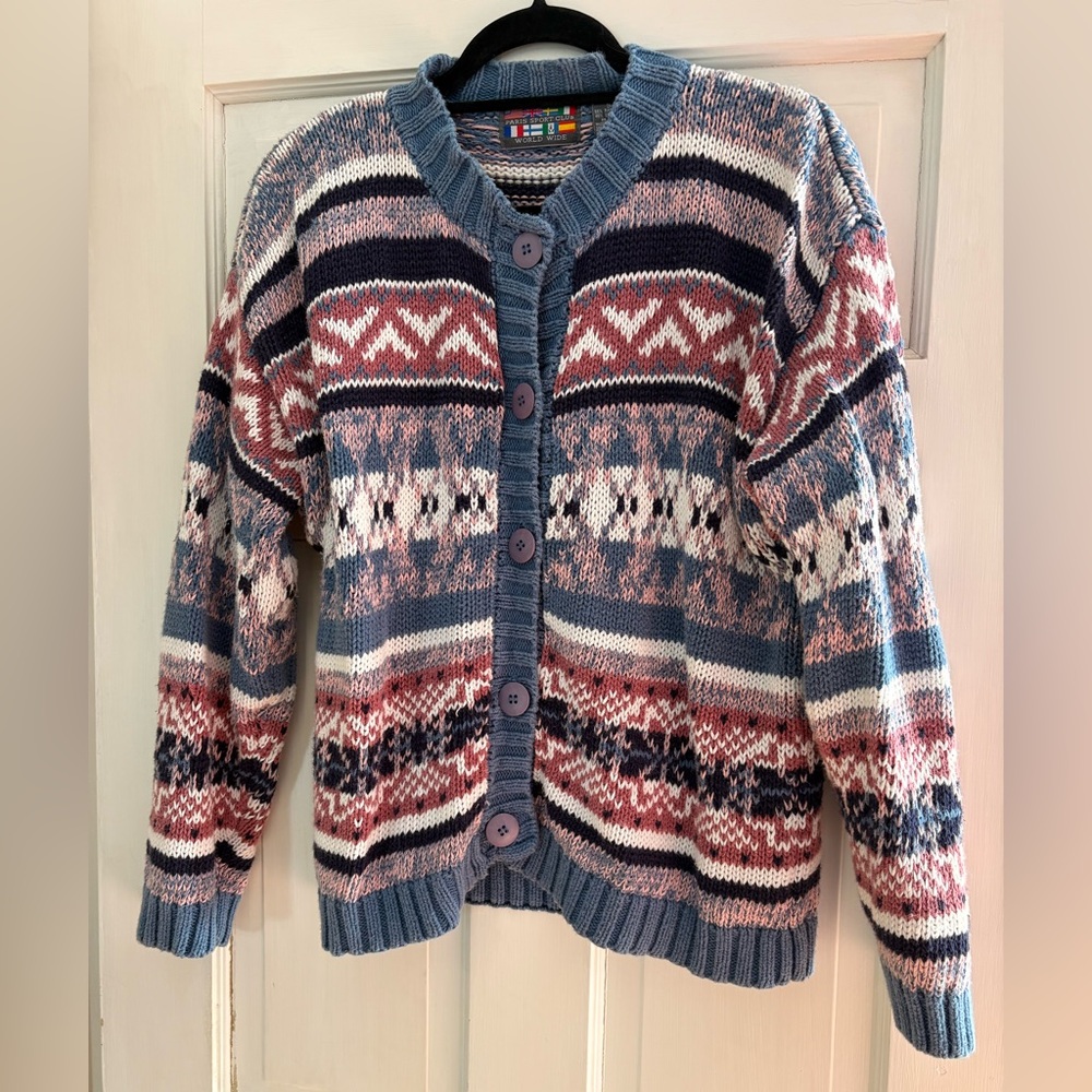 Vintage Paris Sport Club Cotton Cardi, Small